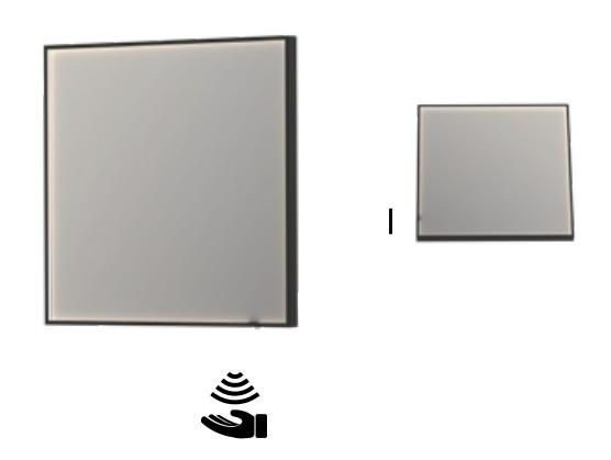 Sanibell Ink SP19 spejl m/lys, varme og sensor 80 x 80 cm - Mat sort