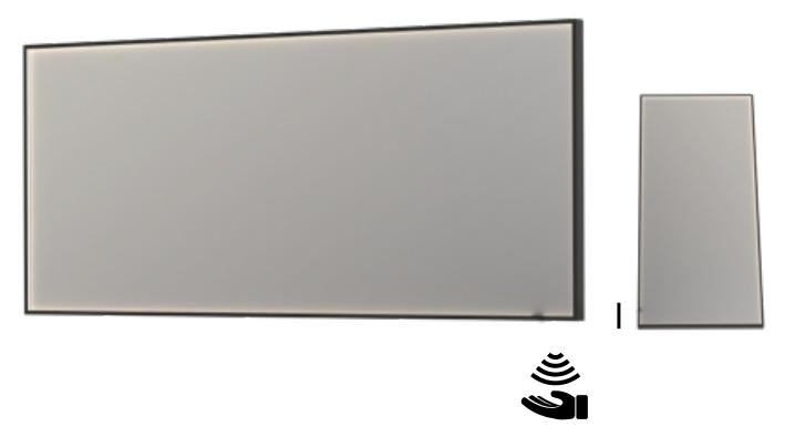 Sanibell Ink SP19 spejl m/lys, varme og sensor 180 x 80 cm - Mat sort