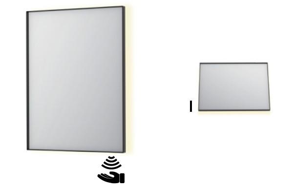 Sanibell Ink SP32 firkantet spejl m/backlight, varme og sensor 70 x 80 cm - Mat sort