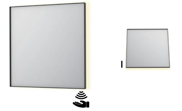 Sanibell Ink SP32 firkantet spejl m/backlight, varme og sensor 90 x 80 cm - Mat hvid