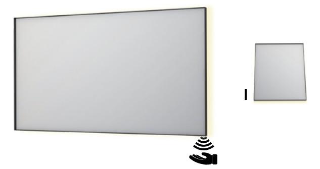 Sanibell Ink SP32 firkantet spejl m/backlight, varme og sensor 140 x 80 cm - Børstet kobber