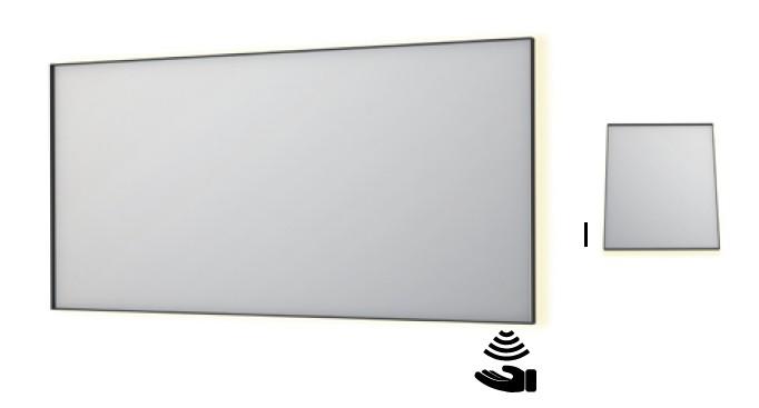 Sanibell Ink SP32 firkantet spejl m/backlight, varme og sensor 160 x 80 cm - Børstet gunmetal