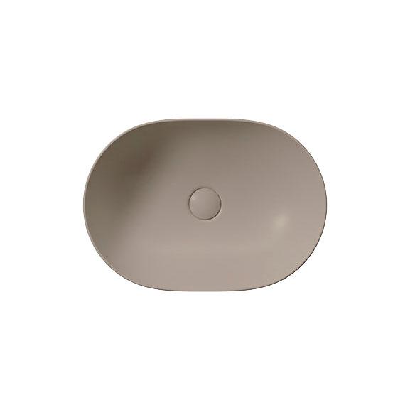 GSI Pura 50 oval fritstående bowlevask - Uden hanehul - Extraglaze - Tortora