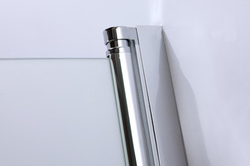Nortiq afrundet brusehjørne 90x90 - Frostet glas/krom