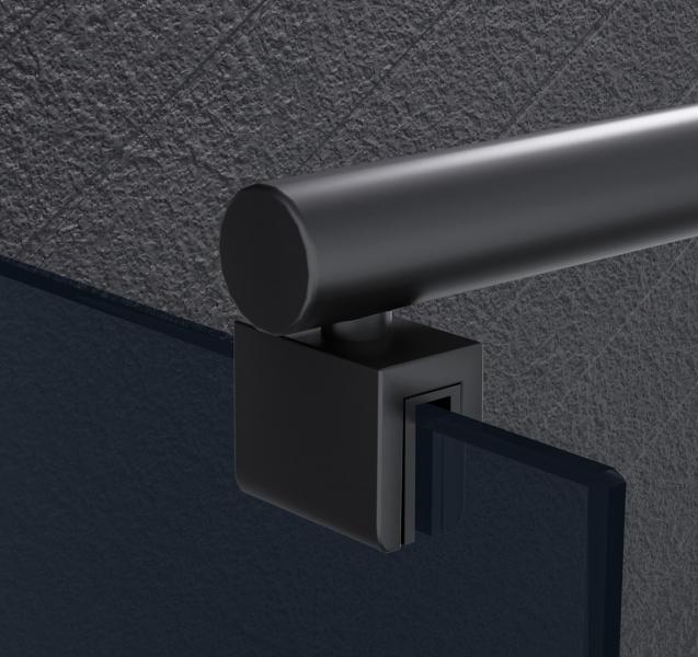 Nortiq fast brusevæg 100x190 - Mørkt glas/mat sort Nortiq fast brusevæg 100x190 - Mørkt glas/mat sort