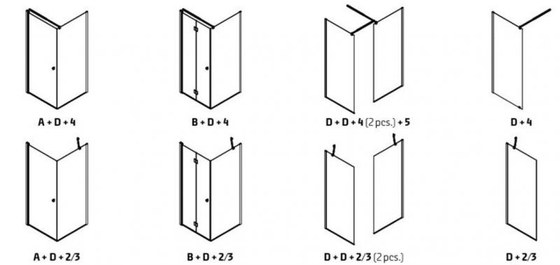 Dansani Match A+D 80x80 brusehjørne - Klar glas/matkrom