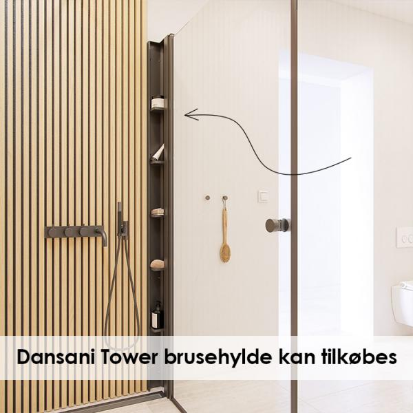 Dansani Match A+D 80x100 brusehjørne - Klar glas/mat sort