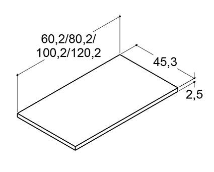Dansani Luna laminatbordplade 60 - Hvid mat