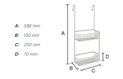 Smedbo Sideline dobbelt brusekurv - Hængende - Krom
