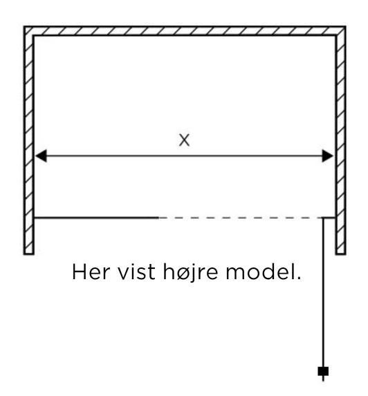Strømberg Noma 45 svingdør m/sidepanel 1200mm - Højre - Mat sort