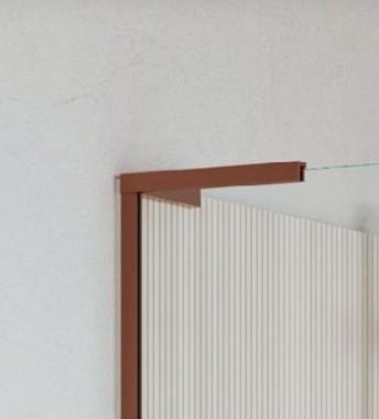 Strømberg Faro 12 walk-in brusevæg m/skydedør 1100mm - Klart glas/børstet kobber