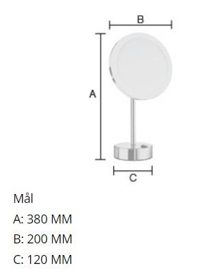 Smedbo Outline kosmetikspejl til bord m/LED lys og 5 x forstørrelse - Krom