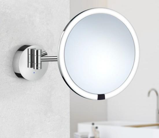 Smedbo Outline kosmetikspejl til væg m/LED lys, sensor og 7 x forstørrelse - Krom