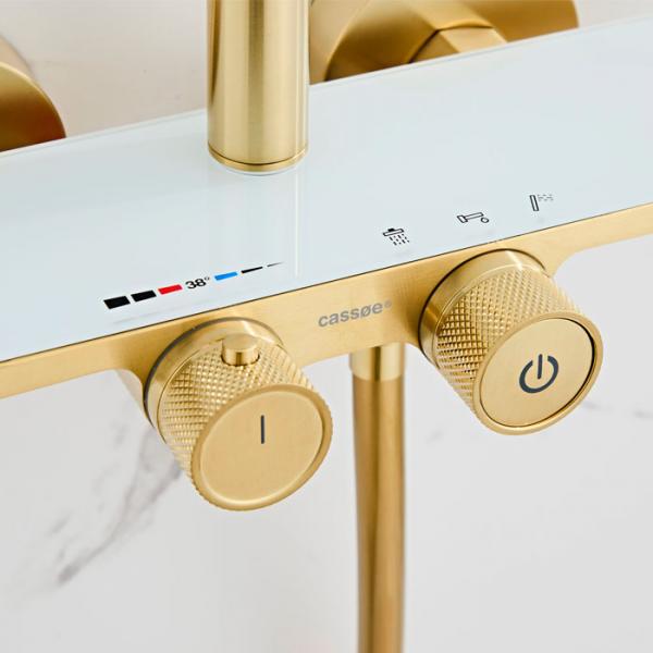 Cass&oslash;e Garda 250 komplet brusesystem m/Crystal cut - B&oslash;rstet messing