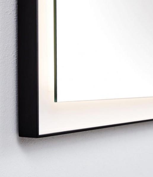 Cassøe Pisa spejl med LEDlys og sort ramme - 60x80 (vendbart)
