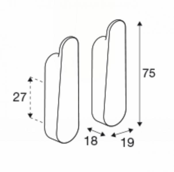 Pressalit Style knage til akustikpanel - 2 stk - Mat sort
