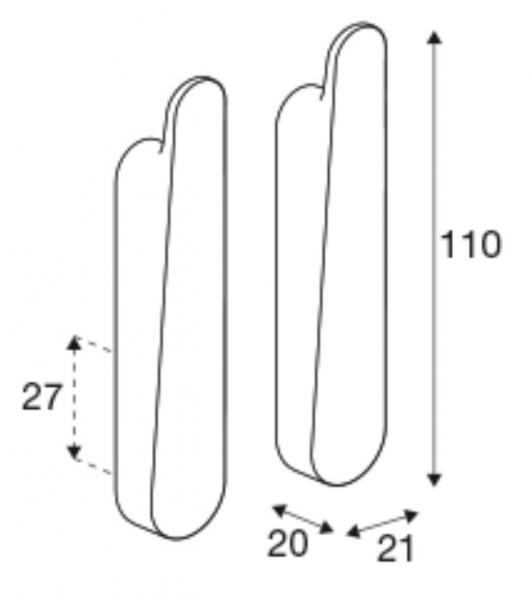 Pressalit Style stor knage til akustikpanel - 2 stk - Mat sort