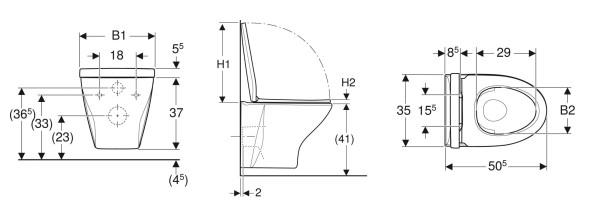 Ifö Spira 6265 Rimless toiletpakke inkl. sæde m/softslose, cisterne og hvid betjening