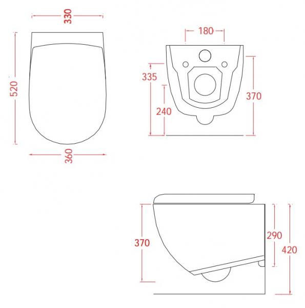 Lavabo File 2.0 RIMless Mat sort toiletpakke inkl. sæde/soft-close, cisterne og krom betjening