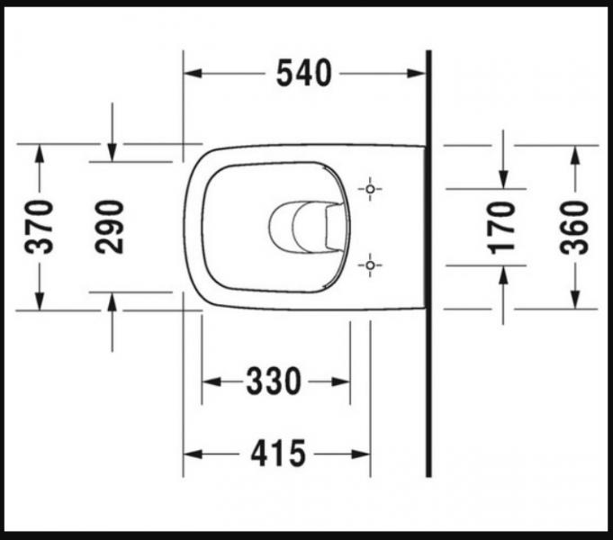 Duravit Durastyle Rimless toiletpakke inkl. sæde m/softclose, cisterne og mat sort betjening