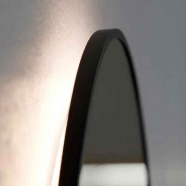 Cassøe Toscana spejl m/sort ramme, backlight og varme Ø90