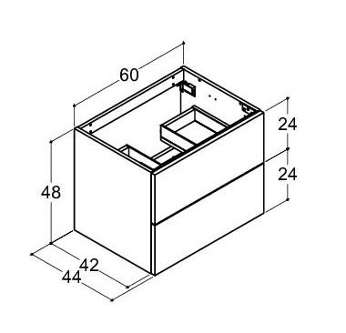 Dansani Luna vaskeskab 60x48 m/skuffer - Valgfri farve Dansani Luna vaskeskab 60x48 m/skuffer - Valgfri farve