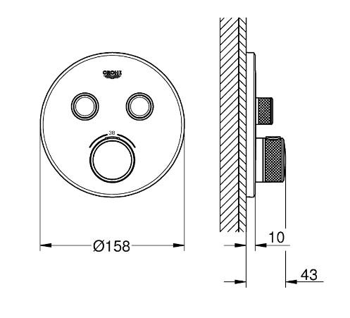 Grohe SmartControl komplet brusesystem m/Rainshower 310 til indbygning - Børstet Cool Sunrise