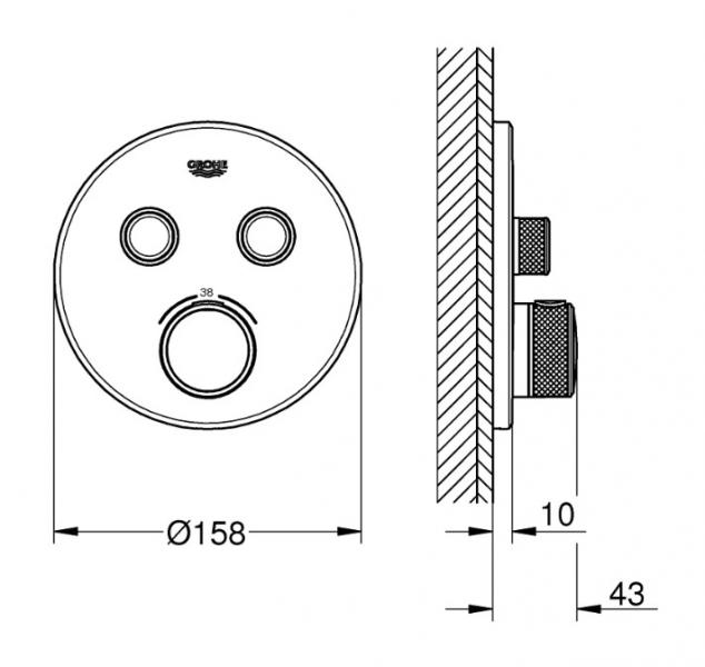 Grohe SmartControl komplet brusesystem med Rainshower 310 hovedbruser til indbygning - Supersteel