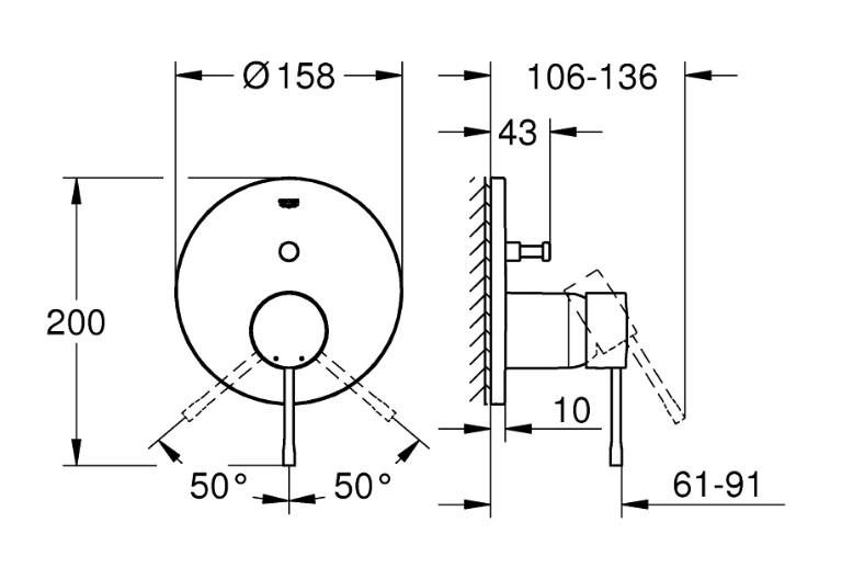 Grohe Essence komplet brusesystem m/Rainshower 310 og SmartActive t/indbygning - Børstet Cool Sunrise