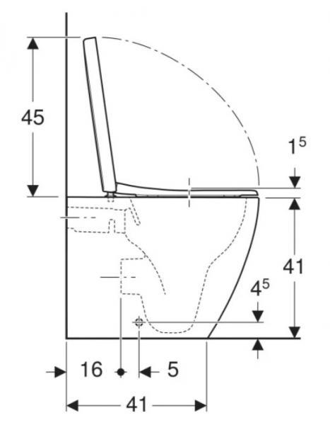 Geberit iCon BTW mat hvid gulvtoilet m/sort Monolith cisterne
