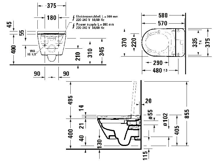 Duravit Sensowash D-Neo bidet toilet pakke m/Grohe SLX cisterne