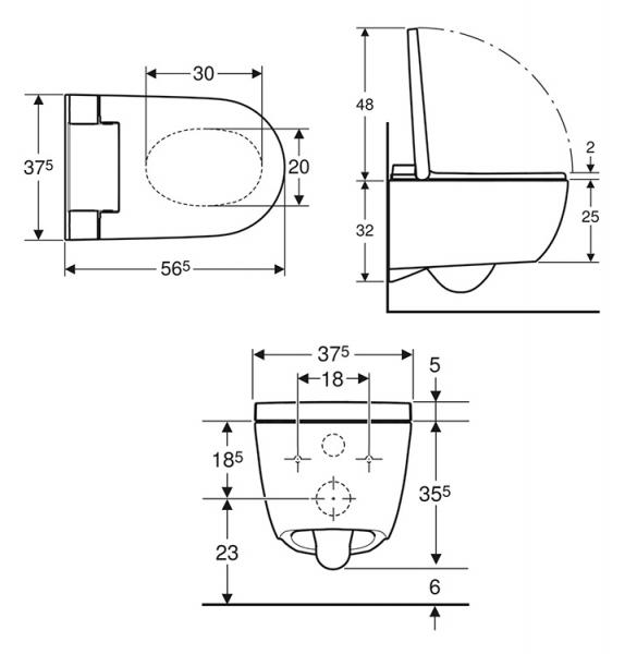 Geberit AquaClean Alba bidet toilet m/Grohe SLX cisterne