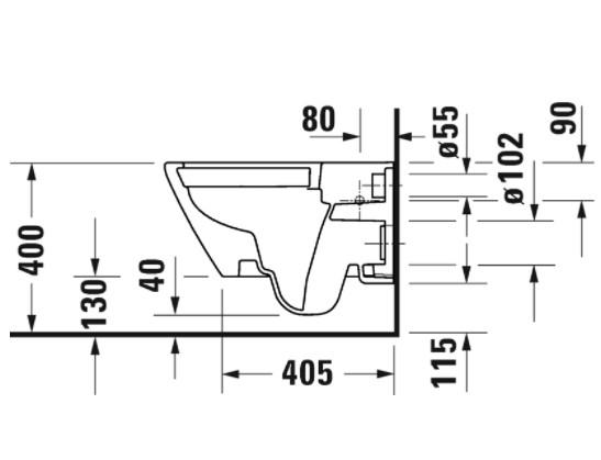 Duravit D-neo Rimless toiletpakke inkl. sæde m/soft-close, cisterne og krom betjening