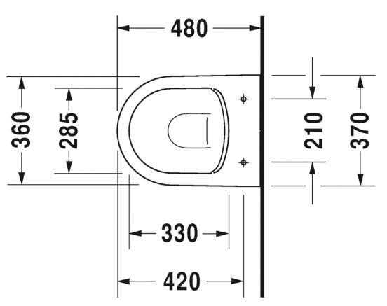 Duravit Me by Starck Compact Rimless - Hvid mat m/wondergliss toiletpakke inkl. sæde m/soft-close, mellem cisterne og mat sort betjening