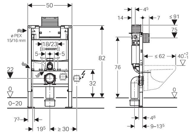 Grohe Essence Rimless toiletpakke inkl. sæde m/soft-close, lav cisterne og hvid betjening