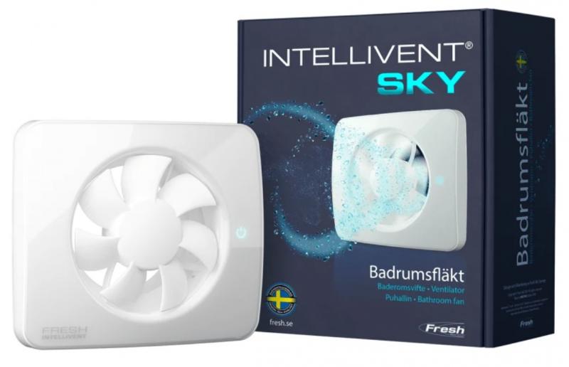 Fresh Intellivent SKY Ventilator med app styring - Ø100-125 mm - Hvid