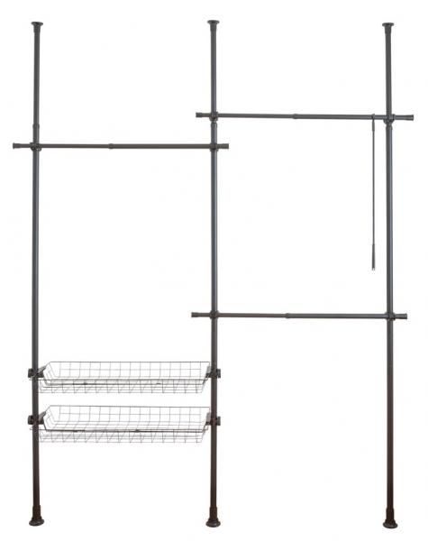 Wenko Hercules teleskopsystem til garderobe Duo 164-215 cm - Sort