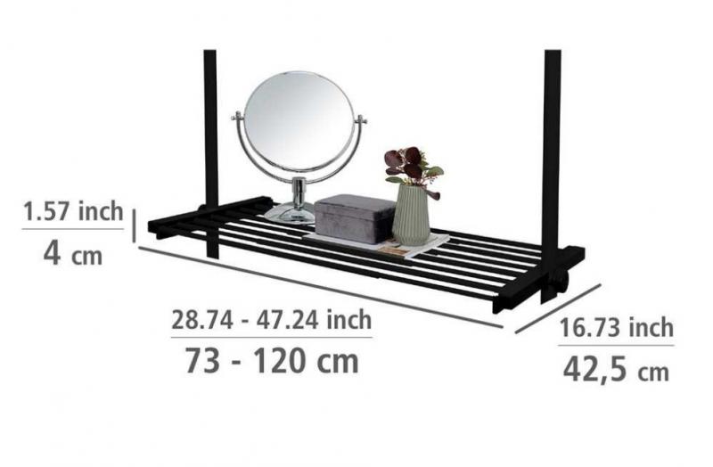 Wenko Hercules justerbar hylder 73-120 cm - Sort