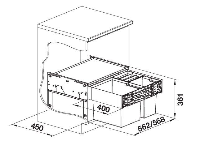 Blanco Select II XL 60/3 spandesystem - Uden Orga skuffe