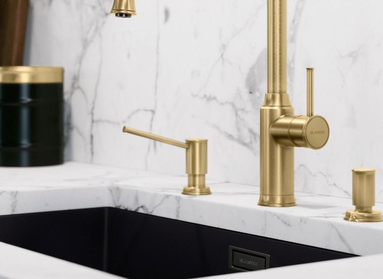 Blanco Livia-S køkkenarmatur - Satin gold