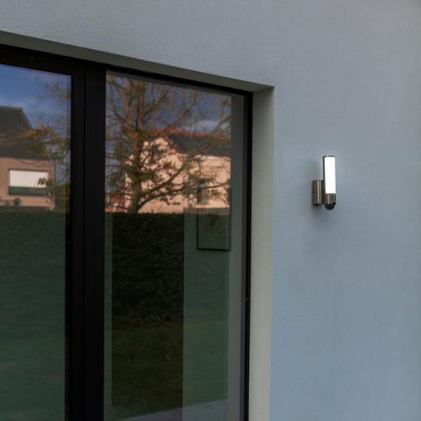 Lutec Security Elara udendørslampe m/kamera, lyd og sensor - Rustfrit stål