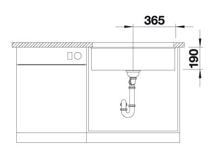 Blanco Subline 700-U k&oslash;kkenvask - Vulkangr&aring;