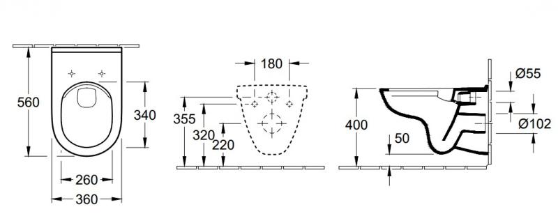 Villeroy & Boch O.Novo væghængt toilet m/DirectFlush og Antibac C+ Villeroy & Boch O.Novo væghængt toilet m/DirectFlush og Antibac C+