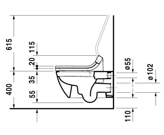 Duravit Happy D.2 Rimless hængeskål til sensowash sæde