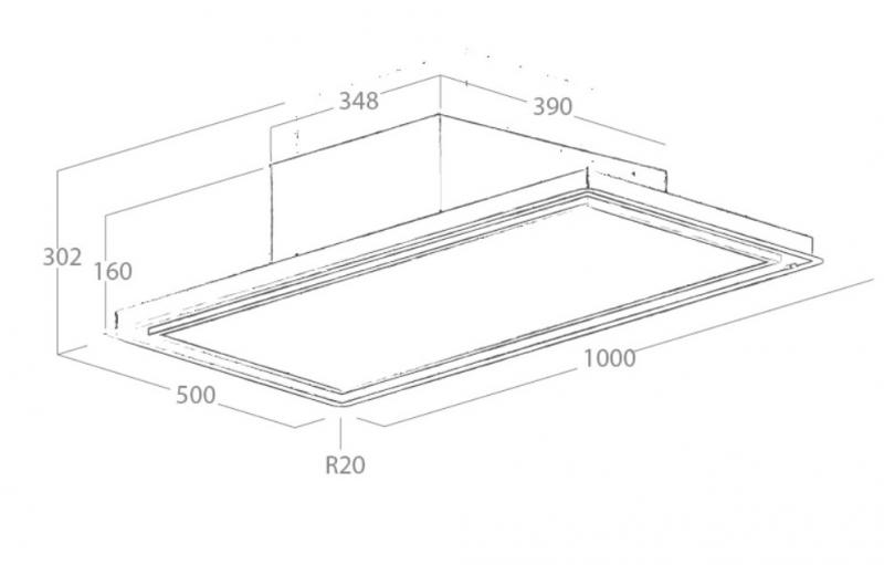 Eico Skydome 100 H16 indbygget emhætte t/ loft el. niche - Hvid