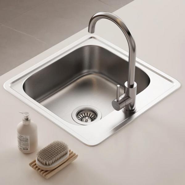 Lavabo Nexus 60 køkkenvask inkl. Kubus RS Round køkkenarmatur - Rustfrit stål Lavabo Nexus 60 køkkenvask inkl. Kubus RS Round køkkenarmatur - Rustfrit stål