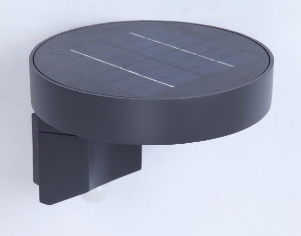 Lutec Diso Solar udendørs væglampe m/solceller og sensor - Grå