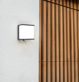Lutec Doblo M Solar udendørs væglampe m/solceller og sensor - Grå