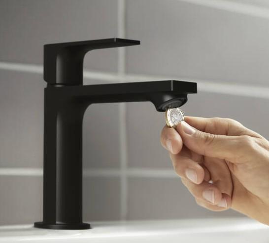 Hansgrohe Rebris E 110 håndvaskarmatur m/Coolstart og bundventil - Mat sort