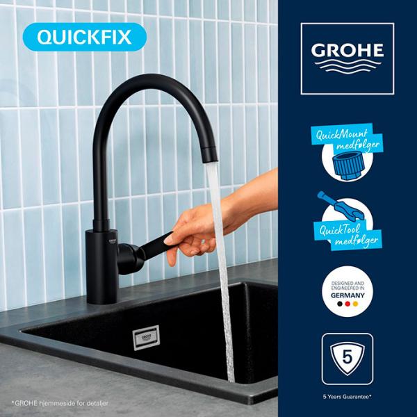 Grohe Get køkkenarmatur m/C-tud - Mat sort Grohe Get køkkenarmatur m/C-tud - Mat sort